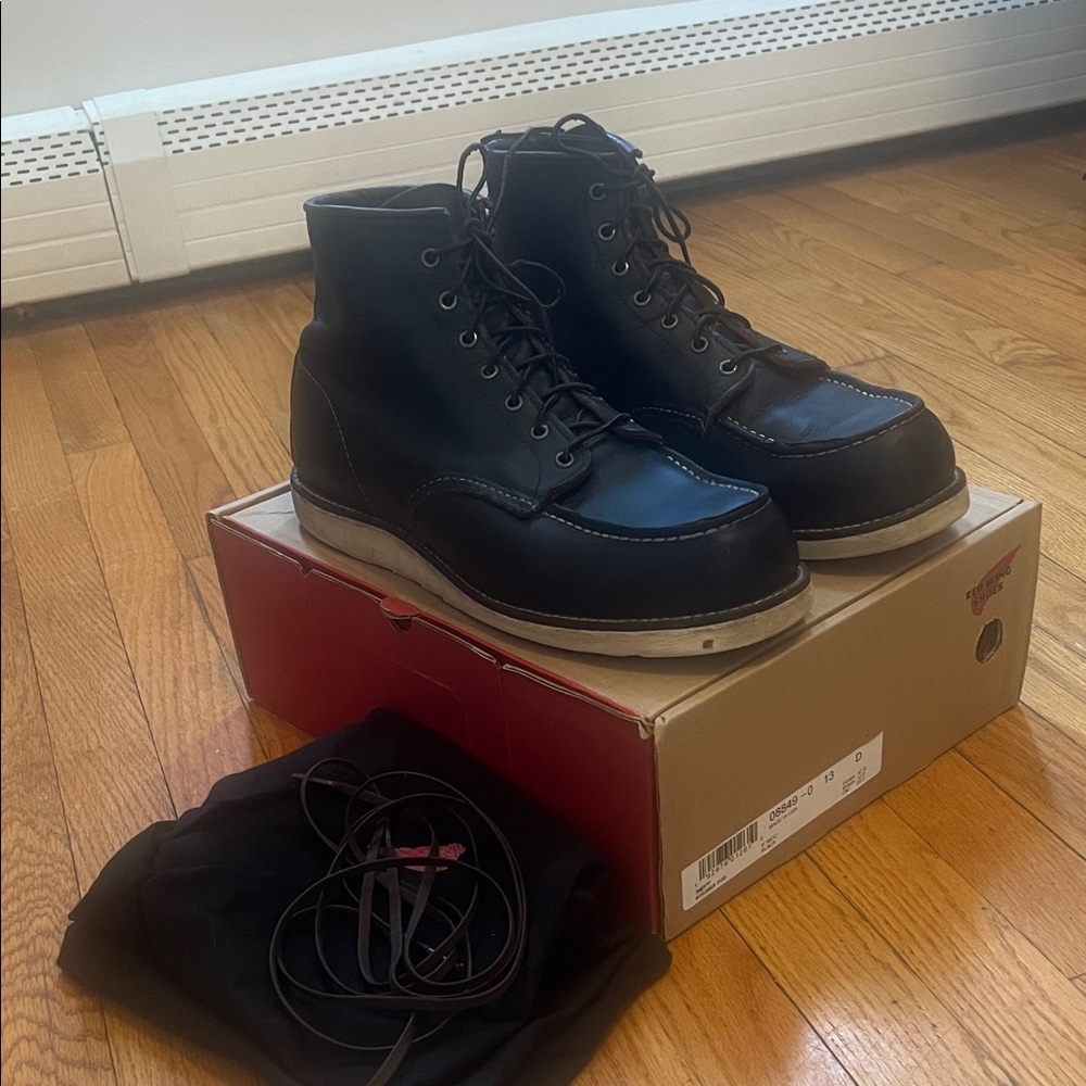 Red Wing 6inch Moc Black Leather Men's Boots